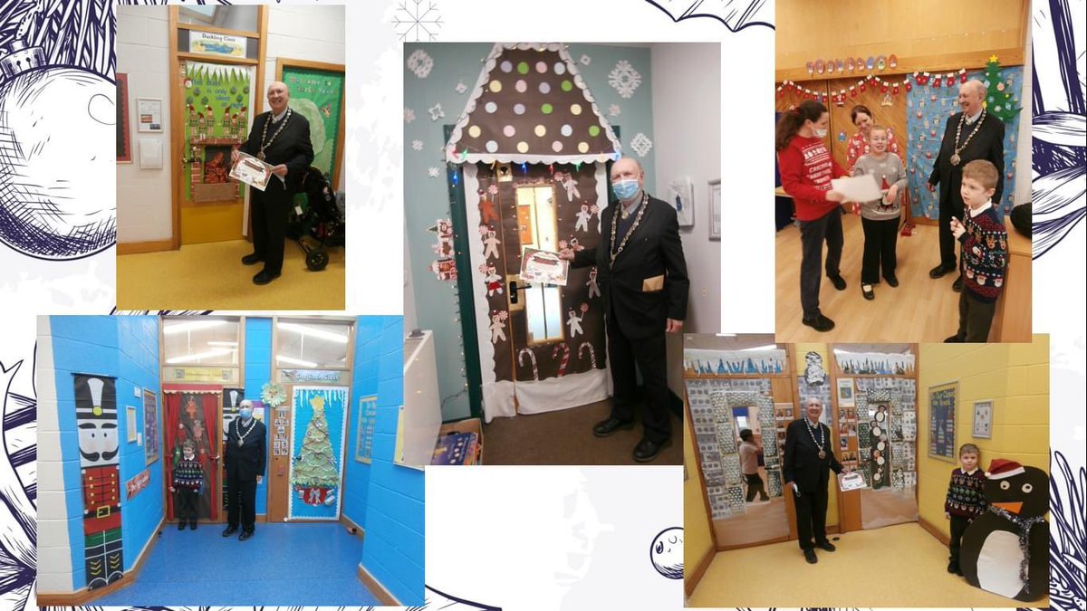 SilverwoodSch's tweet photo. The #Mayor visited us in #Trowbridge #Chippenham and #Rowde to see our festive doors. https://t.co/xQtBeU3RP5