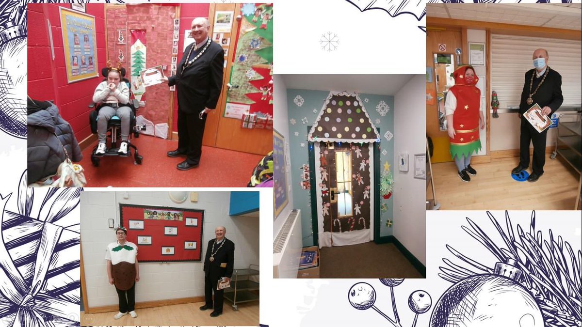 SilverwoodSch's tweet photo. The #Mayor visited us in #Trowbridge #Chippenham and #Rowde to see our festive doors. https://t.co/xQtBeU3RP5