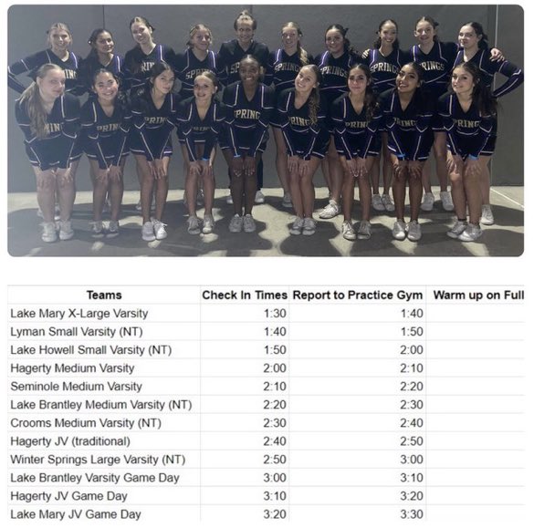 WINter spRINGS ATHLETICS (@wsbearathletics) on Twitter photo 📣COMP CHEER TEAM 📣
Good luck today (Fri 12/17) to <a href="/springs_cheer/">WSHS Cheerleading</a> athletes & coaches <a href="/cameronbaisden_/">cameron baisden</a> <a href="/Karisthompsonn/">kt</a> competing in the Seminole Athletic Conference Championships at <a href="/LMHSRams/">LakeMaryHighSchool</a> with <a href="/Oviedo_High/">Oviedo High School</a> <a href="/LymanHighSchool/">Lyman High School</a> <a href="/lakebrantley/">Lake Brantley HS</a> <a href="/shsnoles/">Seminole High School</a> <a href="/PJHagertyHS/">HagertyHS</a> <a href="/LHHS_Athletics/">Lake Howell Athletics</a> 📣COMP CHEER TEAM 📣
Good luck today (Fri 12/17) to <a href="/springs_cheer/">WSHS Cheerleading</a> athletes & coaches <a href="/cameronbaisden_/">cameron baisden</a> <a href="/Karisthompsonn/">kt</a> competing in the Seminole Athletic Conference Championships at <a href="/LMHSRams/">LakeMaryHighSchool</a> with <a href="/Oviedo_High/">Oviedo High School</a> <a href="/LymanHighSchool/">Lyman High School</a> <a href="/lakebrantley/">Lake Brantley HS</a> <a href="/shsnoles/">Seminole High School</a> <a href="/PJHagertyHS/">HagertyHS</a> <a href="/LHHS_Athletics/">Lake Howell Athletics</a>