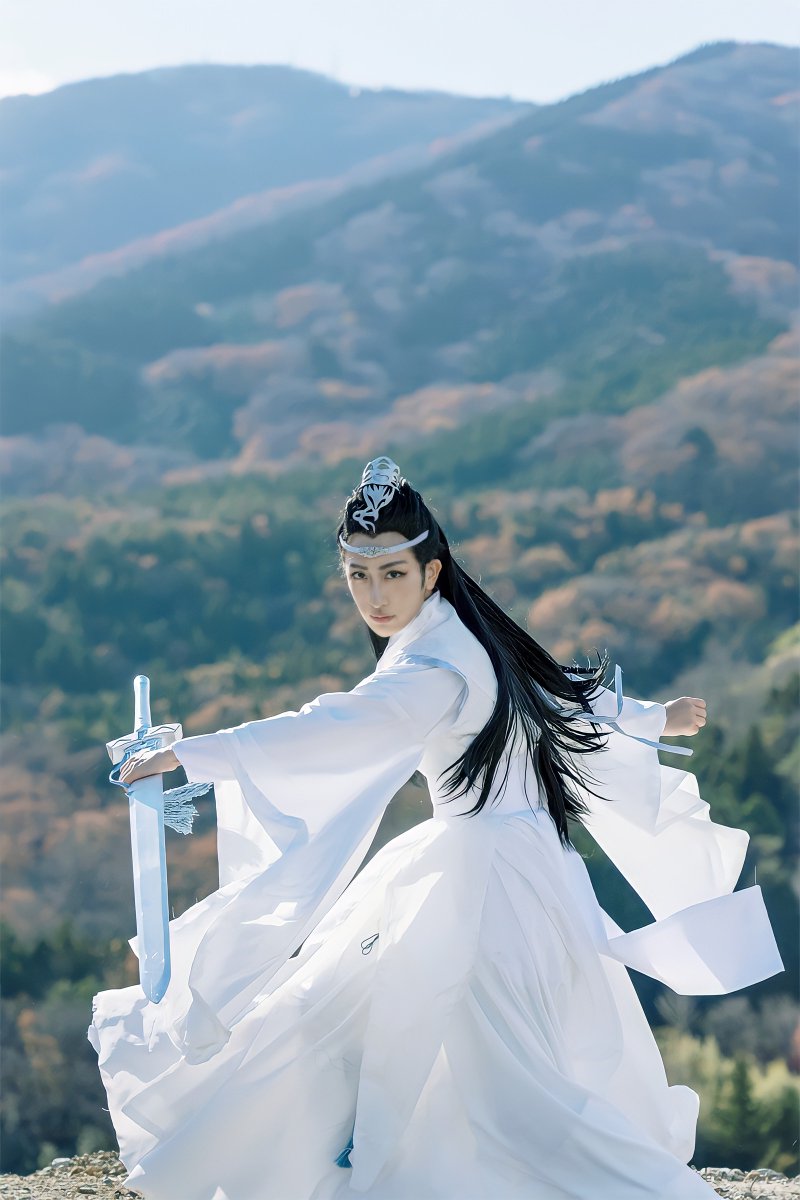 ウィッグつき 魔道祖师 コスプレ 少年藍湛 藍忘機 衣装 S 