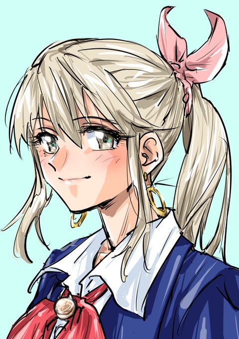 落描き。

90年代アニメ絵にを現代的にしたい。
(目のハイライトのぼかしや頬の赤みが現代的要素) 