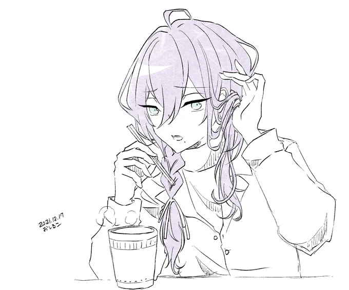 マヨくんラーメン食べてみて〜🙏✨
夕べエピローグ前まで読んで描いてたらくがき…🍜✨ 