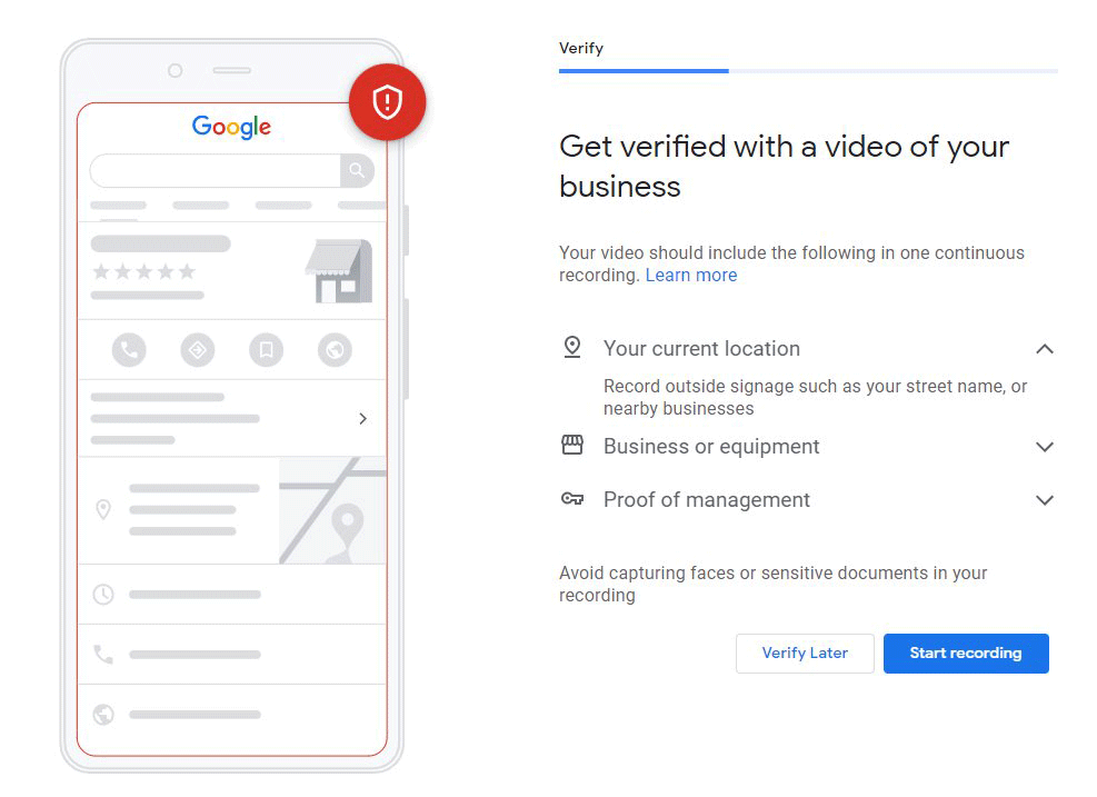 rustybrick's tweet photo. ICYMI: Google Business Profile video verification is more prominent  https://t.co/c9XEYqEt4W https://t.co/uuue7Ax8Nf