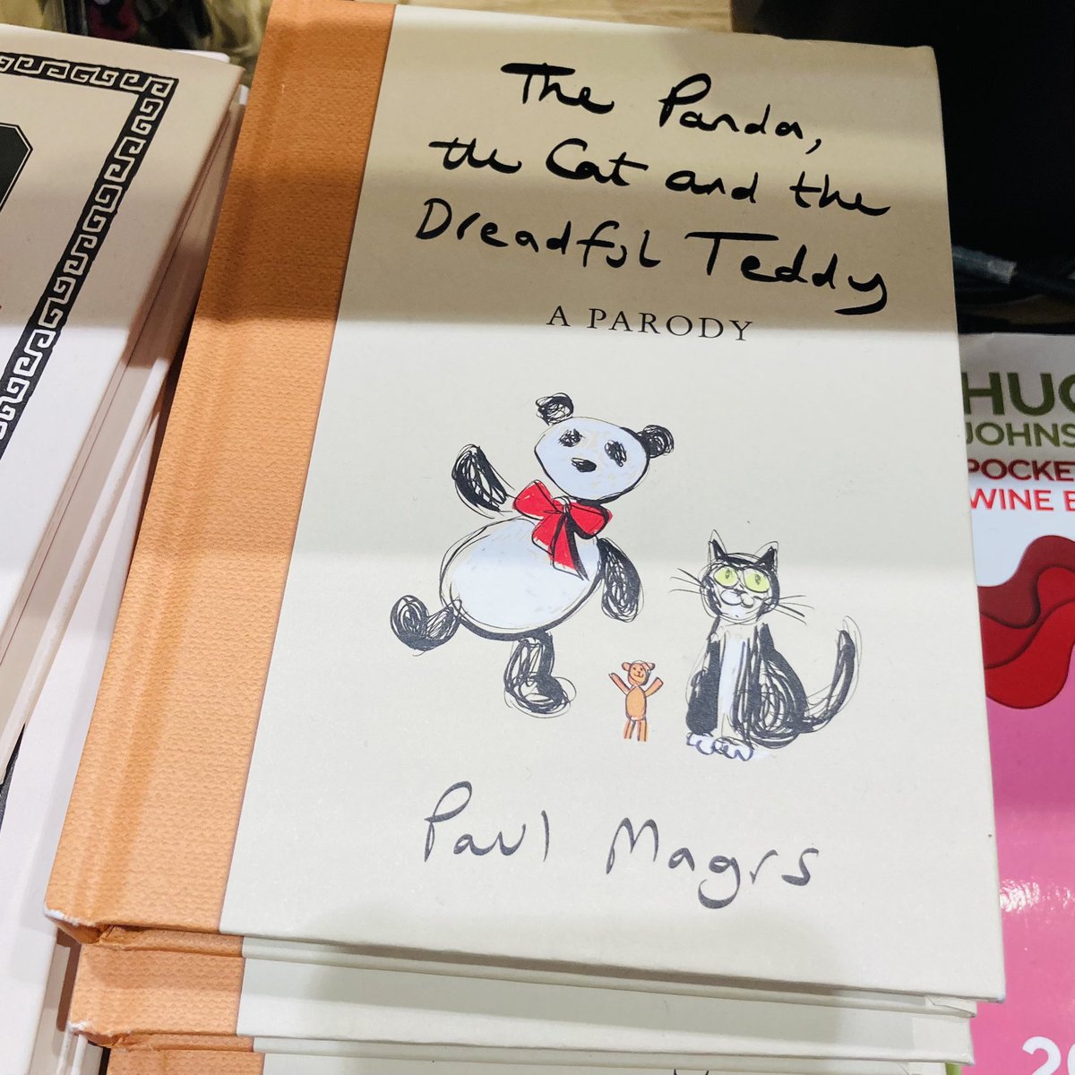 On the counter @HSKWaterstones this morning @paul_magrs #pandacatdreadfulteddy #christmasparody