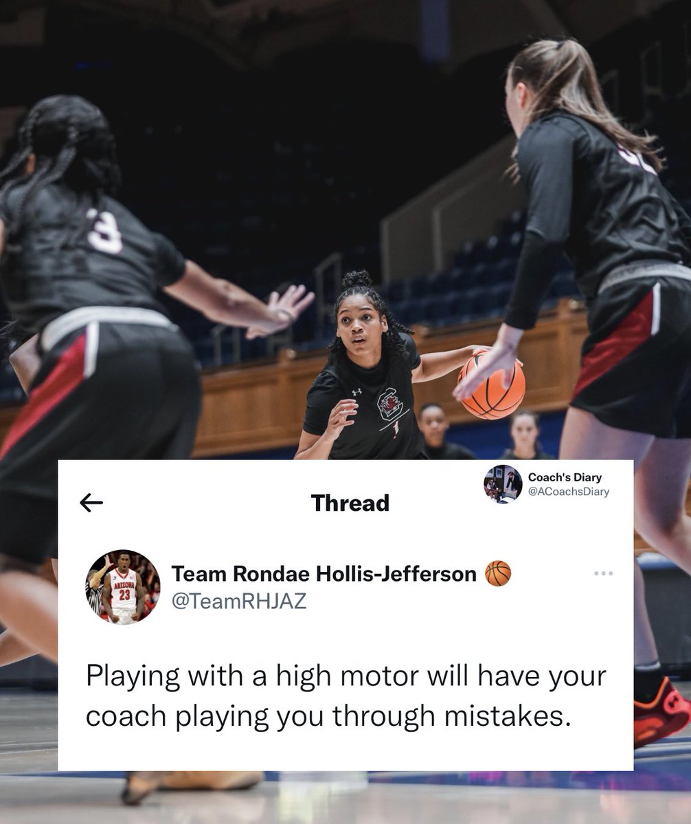 ACoachsDiary's tweet photo. You have to know how to gain rope with your coaches, and one of the best ways to do that is by competing hard at everything. When you gain more rope, you gain more space for mistakes.

Motor is one of the biggest gap-closers and separators. https://t.co/To1bvASUIM