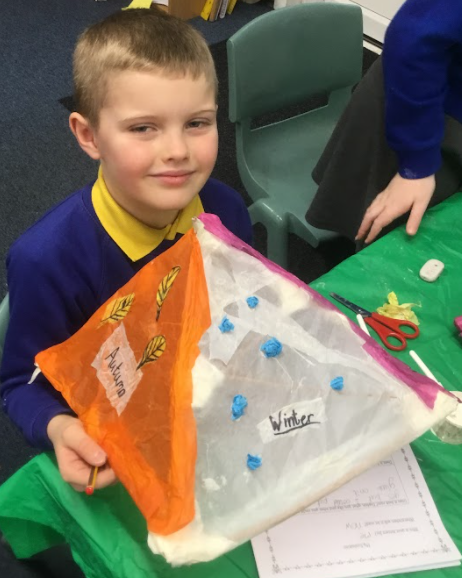 Here are year 4's willow lanterns. They combined their Design and Technology unit with their Science work on electricity, creating circuits to fit inside their lanterns which glow through the tissue paper.