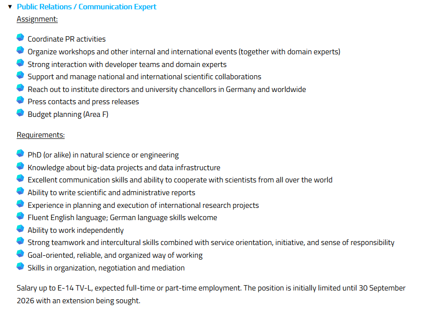 FAIRmat_NFDI's tweet photo. We are hiring! @FAIRmat_NFDI is looking for a Public Relations / Communication Expert and Assistant! #NFDI #NFDIjobs Apply here:
👉https://t.co/c7k0eW3jAy https://t.co/rThjLgvUmg