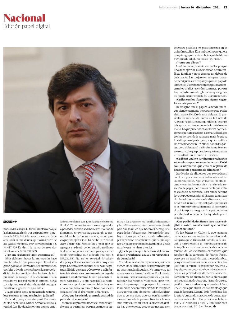 DaniLopezLv's tweet photo. 1. Leí detenidamente entrevista a abogada de ex pareja de Parisi y quiero compartir parte de sus declaraciones que me parecen relevantes respecto a la violencia económica: "Aquí hay un padre que abandona a sus hijos y hace un año que no viene a verlos" #BadBoysProgramaBoric 👇 https://t.co/Zpv4sx3dyL