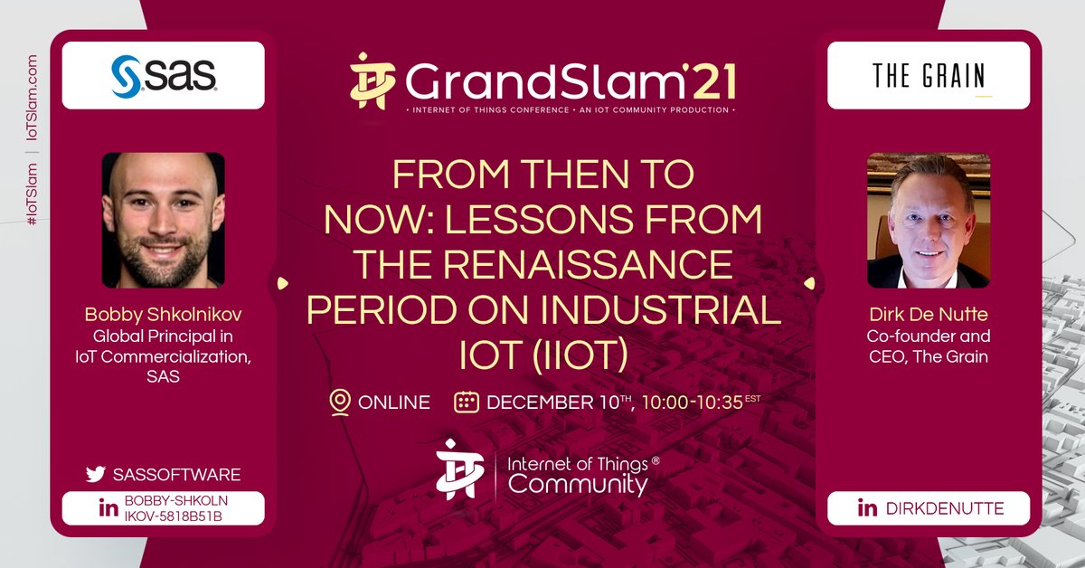 IoTchannel's tweet photo. PUBLISHED: @IoTSlam 2021 Keynote by Bobby Shkolnikov @SASsoftware and Dirk De Nutte, The Grain: From Then to Now Lessons from The Renaissance Period on Industrial IoT (IIoT). Relive Free via @iotpractitioner
-
https://t.co/OD9UyFUREL
-
#IoTCommunity #IoTSlam #IoTPL #IIoT #AIoT https://t.co/p53PyAxbfS