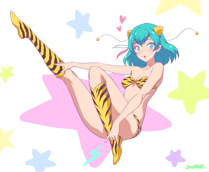 昔描いたラムちゃんとラムちゃんっぽいの🐯 