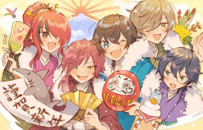 描き初め2022年!今年もよろしくお願います!! #AXIART #イロ絵す #まめねことレオス #絵バンス #レインの依頼書 