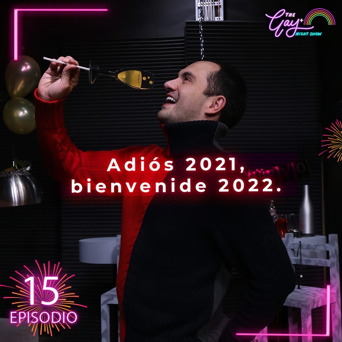 TheGayNightShow's tweet photo. 👋🏽¿Y tú, cómo terminas este 2021?

🤩Festeja con nosotrxs. Antes de que toquen las campanadas, ponle a nuestro episodio 15 y vive con nosotros el cierre del año.

🎊 https://t.co/vRMxMgaGue https://t.co/ih1fTTnSqc