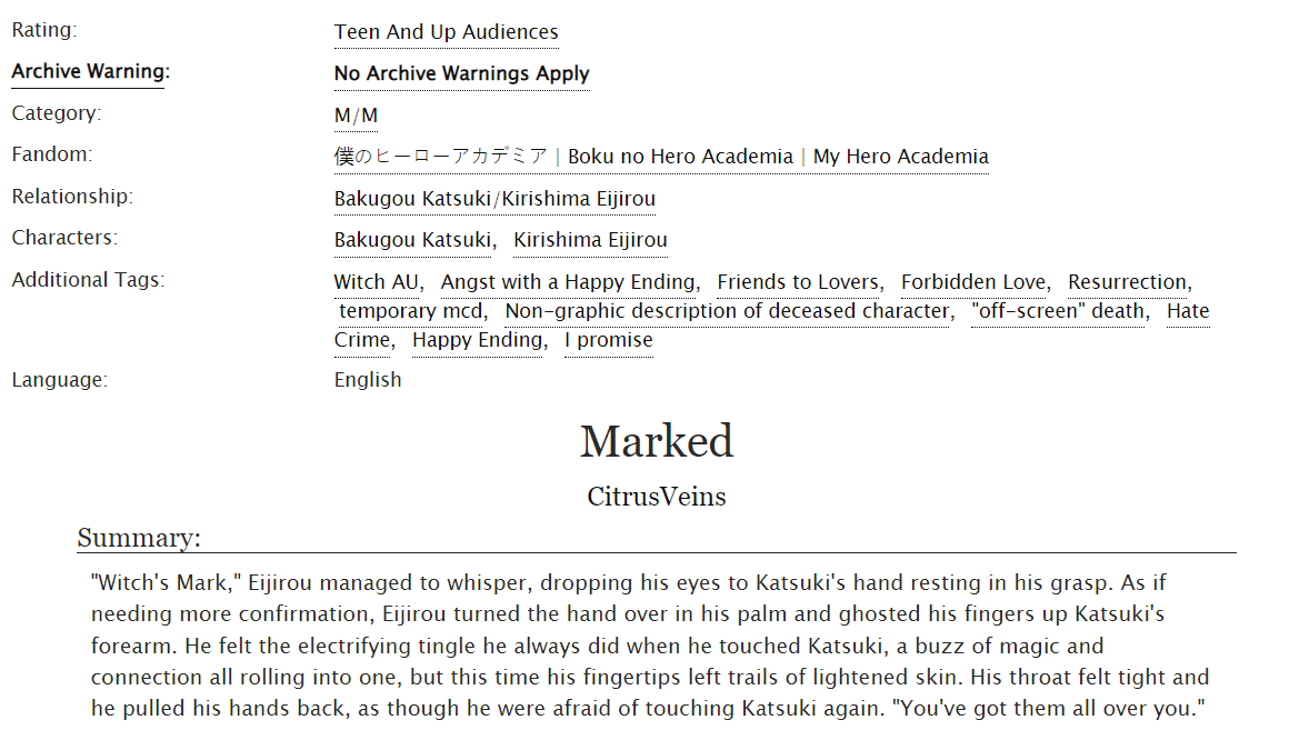 Thank you to everyone at <a href="/lionheartzine/">Lionheart: A KiriBaku Fanfic Anthology🔸️CLOSED</a> and to all the supporters as well!

Twt's word limit will not allow me to express my gratitude properly, so please enjoy Marked, my kiribaku witch au. Happy New Year, everyone! 🖤

archiveofourown.org/works/36113728