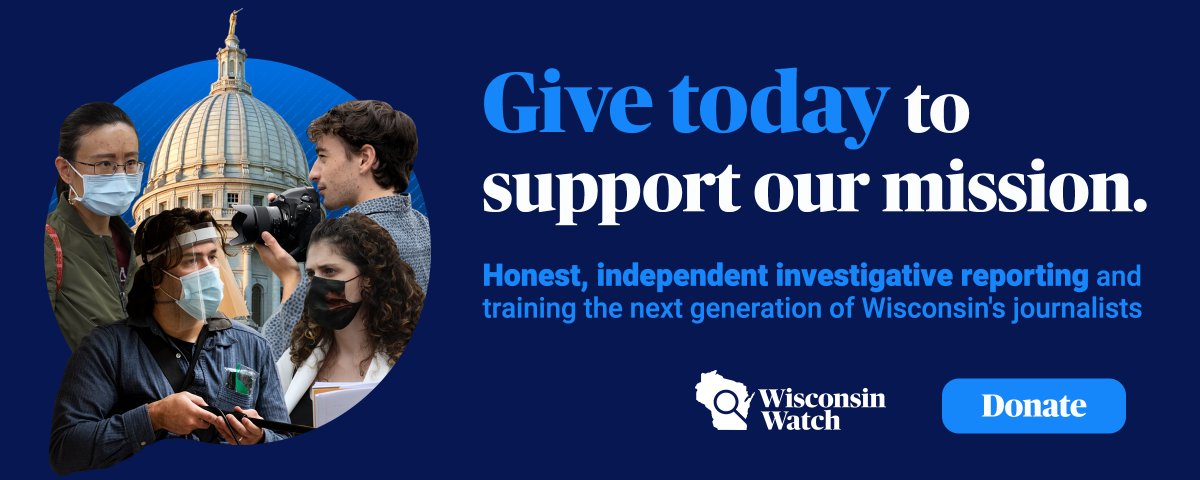 WisconsinWatch's tweet photo. We are just 32 new donors away from unlocking a bonus award from NewsMatch and GNI! Your gift, starting at just $5, will support journalism that makes a difference in Wisconsin. https://t.co/tBkpjN6bfS https://t.co/UW0LHh8uZs