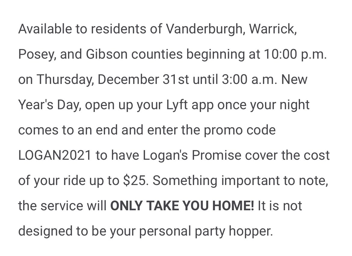 sammm_redddick's tweet photo. psa to stay safe &amp; not drink and drive this New Year’s Eve !!!!! take the ride. especially when it can be free! https://t.co/I0CGiC7KxT