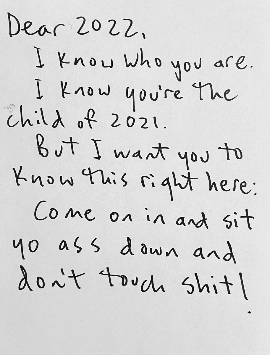 MichaelCoard's tweet photo. Dear 2022- I know who you are. I know you’re the child of 2021. But I want you to know this right here: https://t.co/8t3DLka0hC