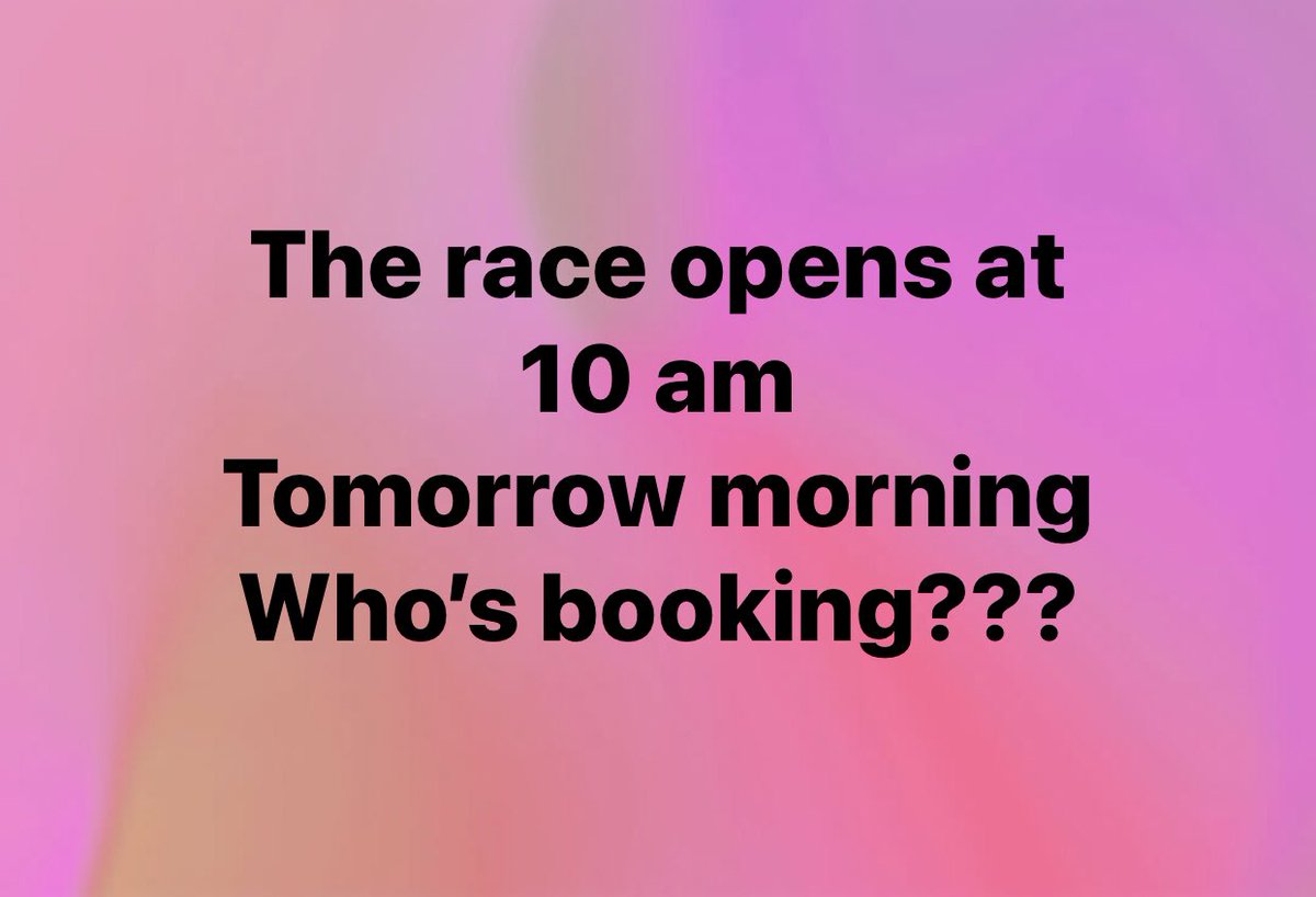 The race opens 10am Tomorrow morning 

Who’s signing up??
#runners