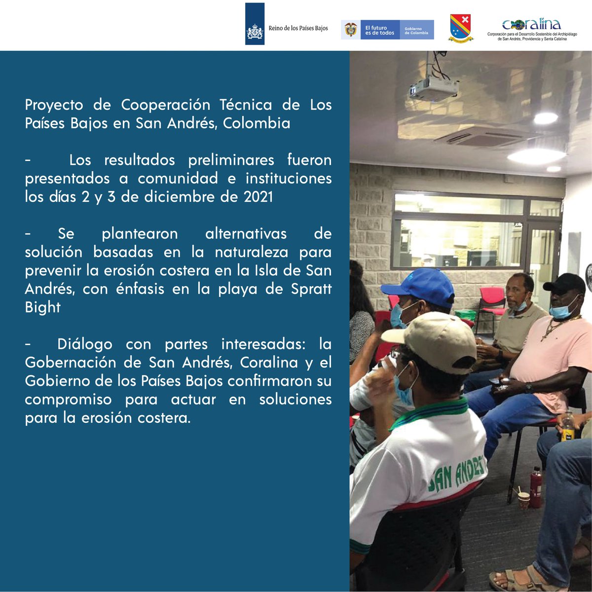 coralina_sai's tweet photo. Te contamos posibles soluciones para la erosión costera en las playas de #SprattBight en #SanAndrés. Gracias a las entidades aliadas. #PartnersForWater @RVO_Int_ond @MinAmbienteCo, @GobernacionSai ,
@ArcadisGlobal, @deltares, @Wetlands_LAC, @fundacion_herencia https://t.co/LQxbgnI7v2