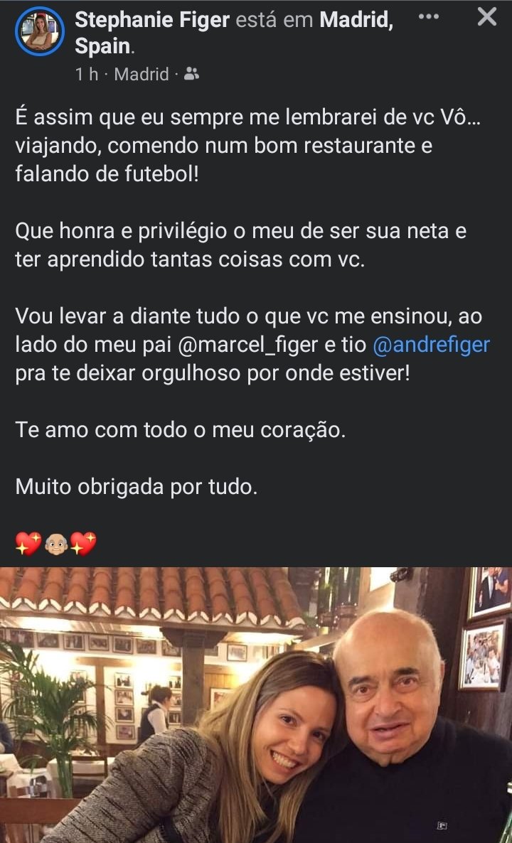gabrielfuh_'s tweet photo. Juan Figer, empresário e um dos homens mais influentes do futebol mundial, faleceu neste dia 31 de dezembro. Sua neta, Stephanie, que dá andamento ao trabalho do avô, o homenageou nas redes sociais. https://t.co/aojHtmUuUF