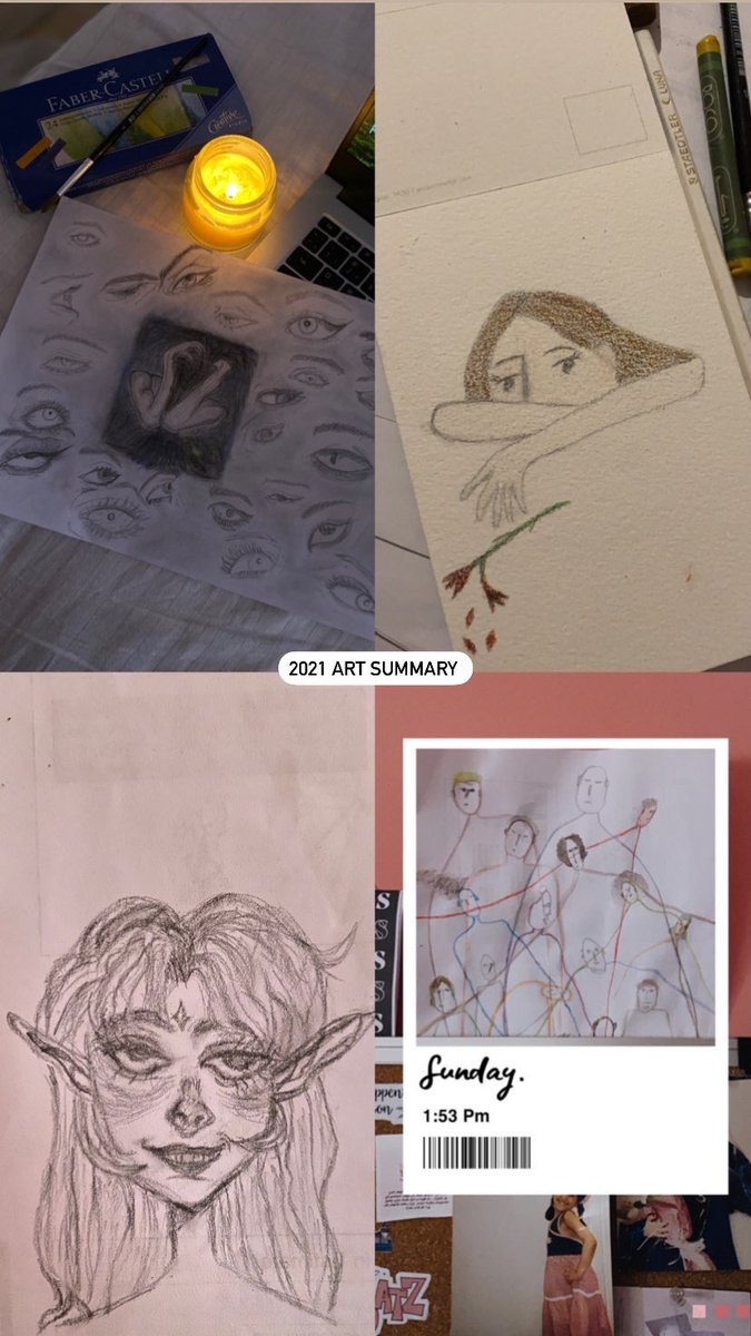 Fatima20al's tweet photo. 2021 art summary ❤️ https://t.co/UwChliMl88