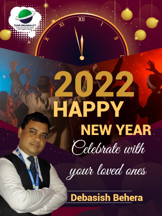 Debasis67924365's tweet photo. Happy New Year 2022
New Year Comes with
New Mindset with
New Dream with 
New Passion with
Continuous Effort 
Makes U Successful

#teamdreamality #debasishbehera #WishYouWellth #teamdebasish #Vestige #happynewyear2022 #success #successful #successmindset #youth https://t.co/JfkyRyj13R