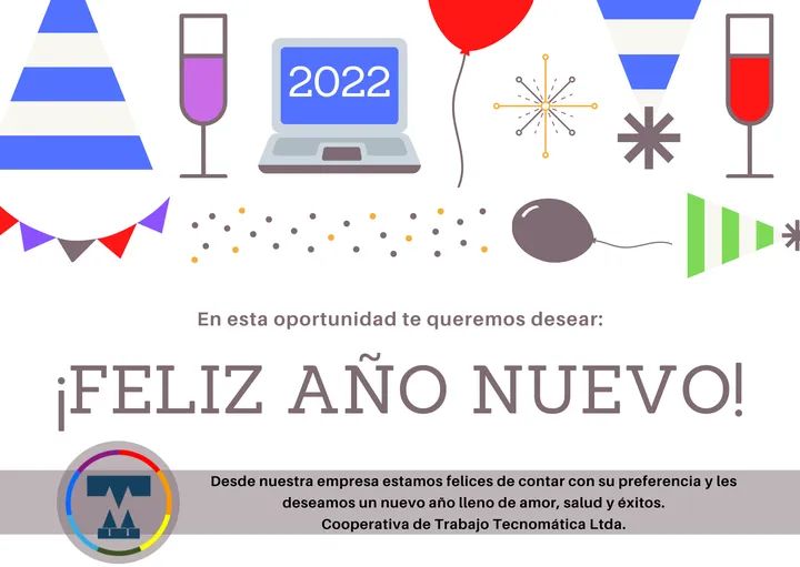 ¡FELIZ AÑO 2022! 🥳🎊🎉

Desde nuestra empresa estamos felices de contar con su preferencia y les deseamos un nuevo año lleno de amor, salud y éxitos.