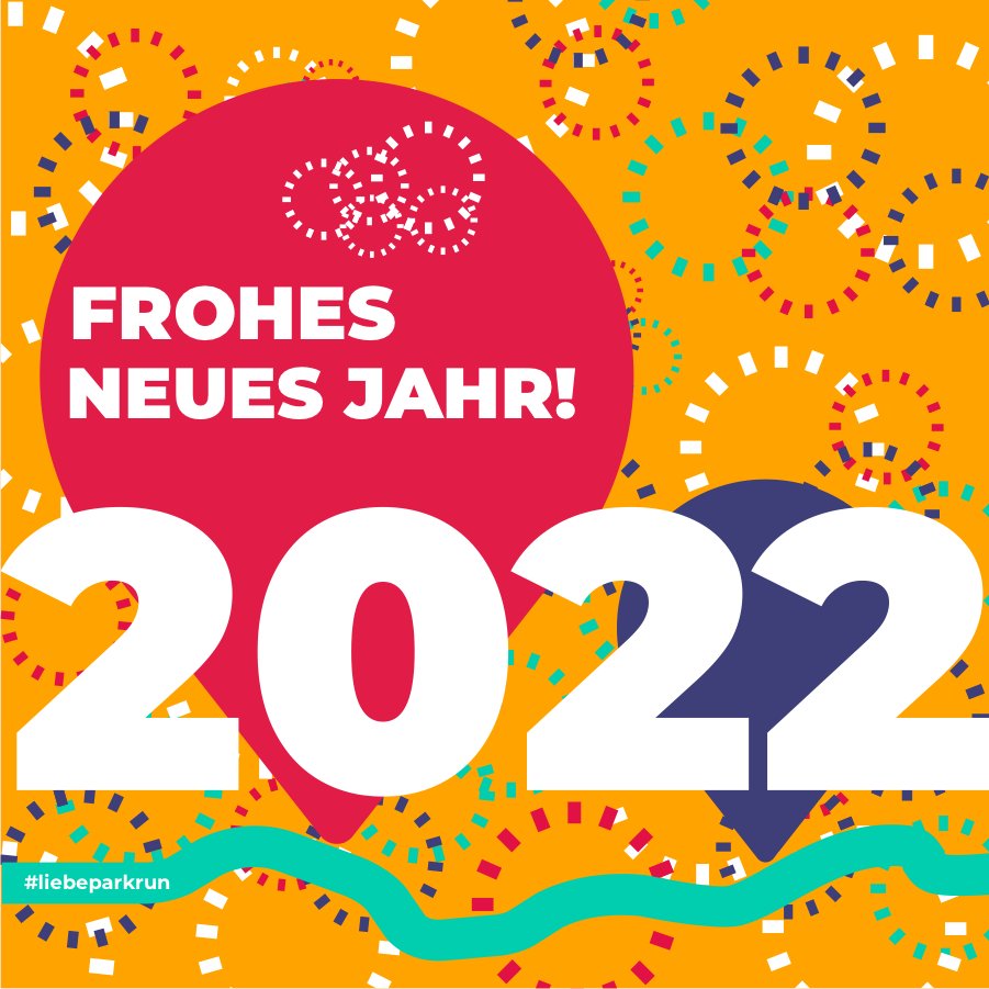Das gesamte Team vom Aachener Weiher parkrun wünscht allen Freiwilligen, Läuferinnen und Läufern sowie den Unterstützerinnen und Unterstützern ein frohes, gesundes und sportliches neues Jahr 2022.