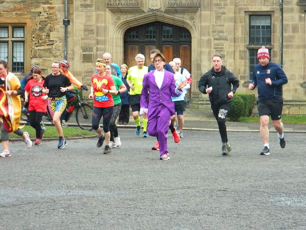 LordSmythe's tweet photo. #Runstreak day 5,479 celebrated running every single day for 15 years with 15 miles joined by good friends with laps of Palace Green @durhamcathedral #RunEveryDay #LordOfTheStreak #RED15years https://t.co/mICFnGKN4g