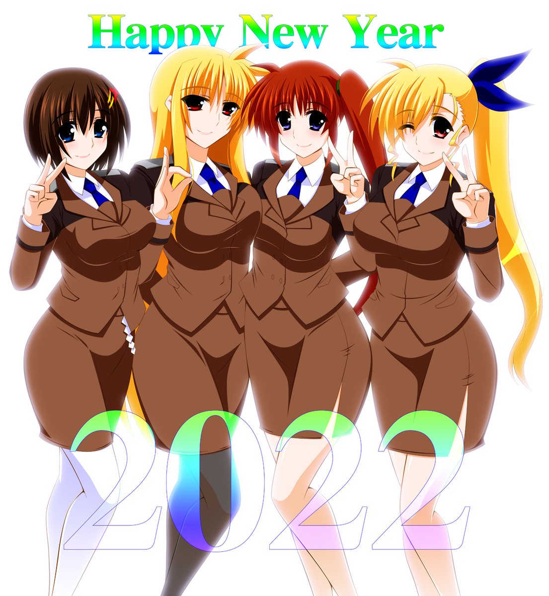 フェイト・テスタロッサ ,高町なのは ,高町ヴィヴィオ ,八神はやて 「2022年!
あけましておめでとうございます!
管理局はきっと平常運転なので
制」|えんご@skeb受付中のイラスト