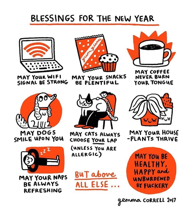 WholesomeMeme's tweet photo. Happy New Year, by @gemmacorrell! https://t.co/shk67H91eW