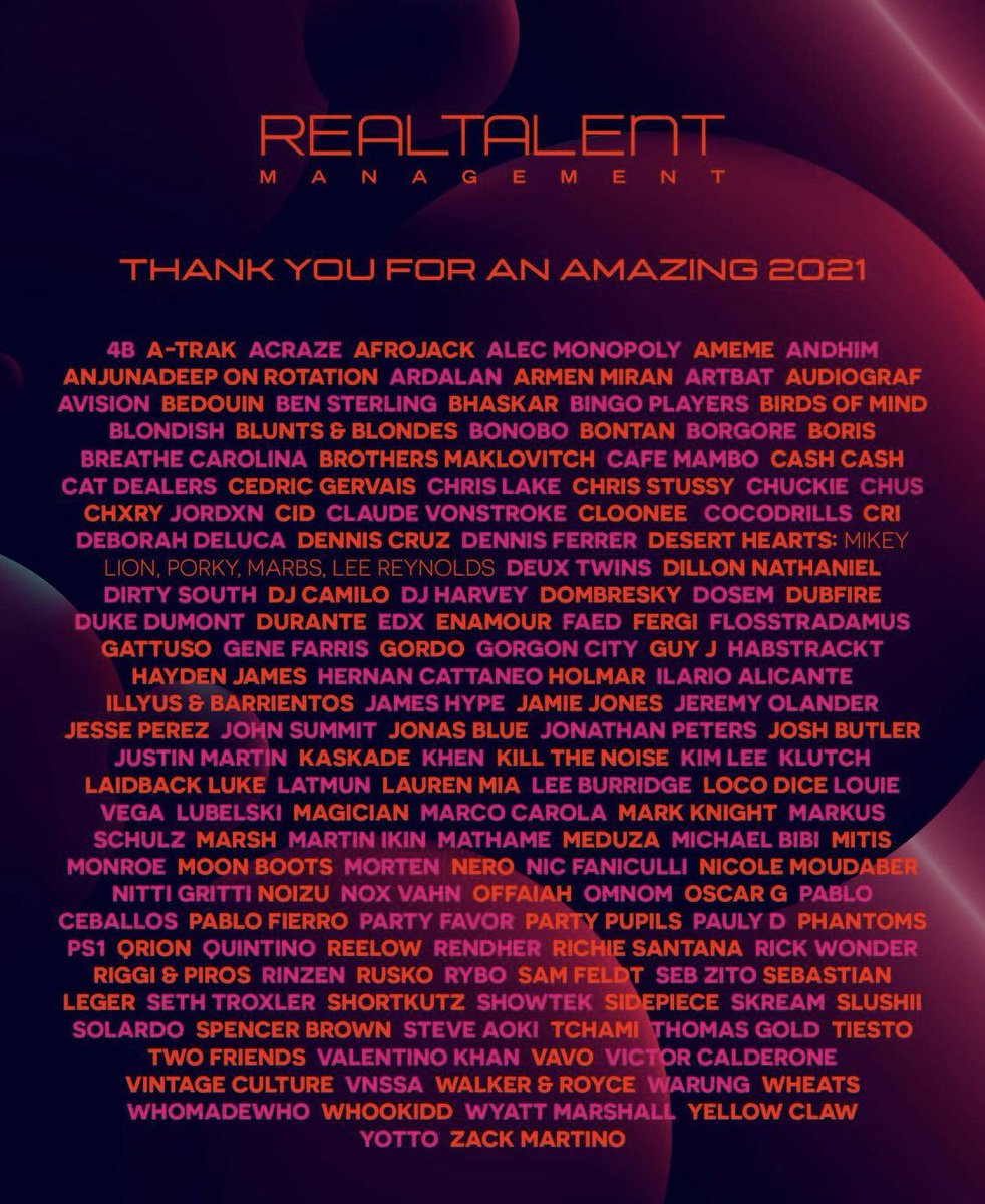 Thank you for an incredible 2021!

#RealTalentMGMT