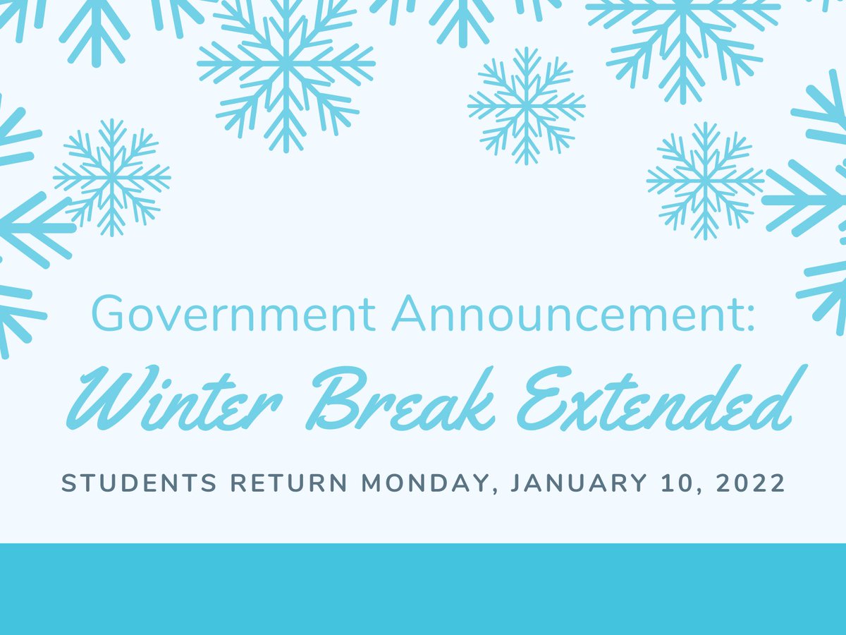 Due to increasing numbers of Omicron COVID-19 in the province, the winter break in all Alberta schools will be extended. Our Holy Spirit students will now return to school on Monday, January 10, 2022. More info for our #hs4 families can be found here: holyspirit.ab.ca/resources_publ…