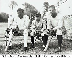 Baseball In Pics on Twitter: "Babe Ruth, Manager Joe McCarthy and Lou Gehrig.  https://t.co/K5eZmEzM2l" / Twitter