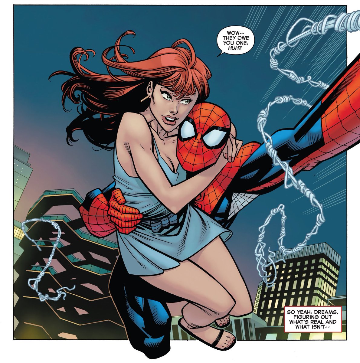 TheTigerWeb's tweet photo. @jackspotwife “Señorita… ¿Mary Jane? Me va a dejar sordo de tanto grito. Ya está a salvo.”

Se va a seguir columpiando con ella hasta llegar a un punto seguro. https://t.co/YGRQ1igbwY