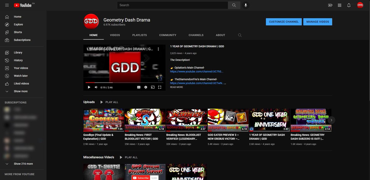 _GDDrama_'s tweet photo. Goodbye logo &amp; channel art, hello old one… last one was made by Amor.
-Optation &amp; TheDiamondOnFire https://t.co/lhZ2Nel8Q5