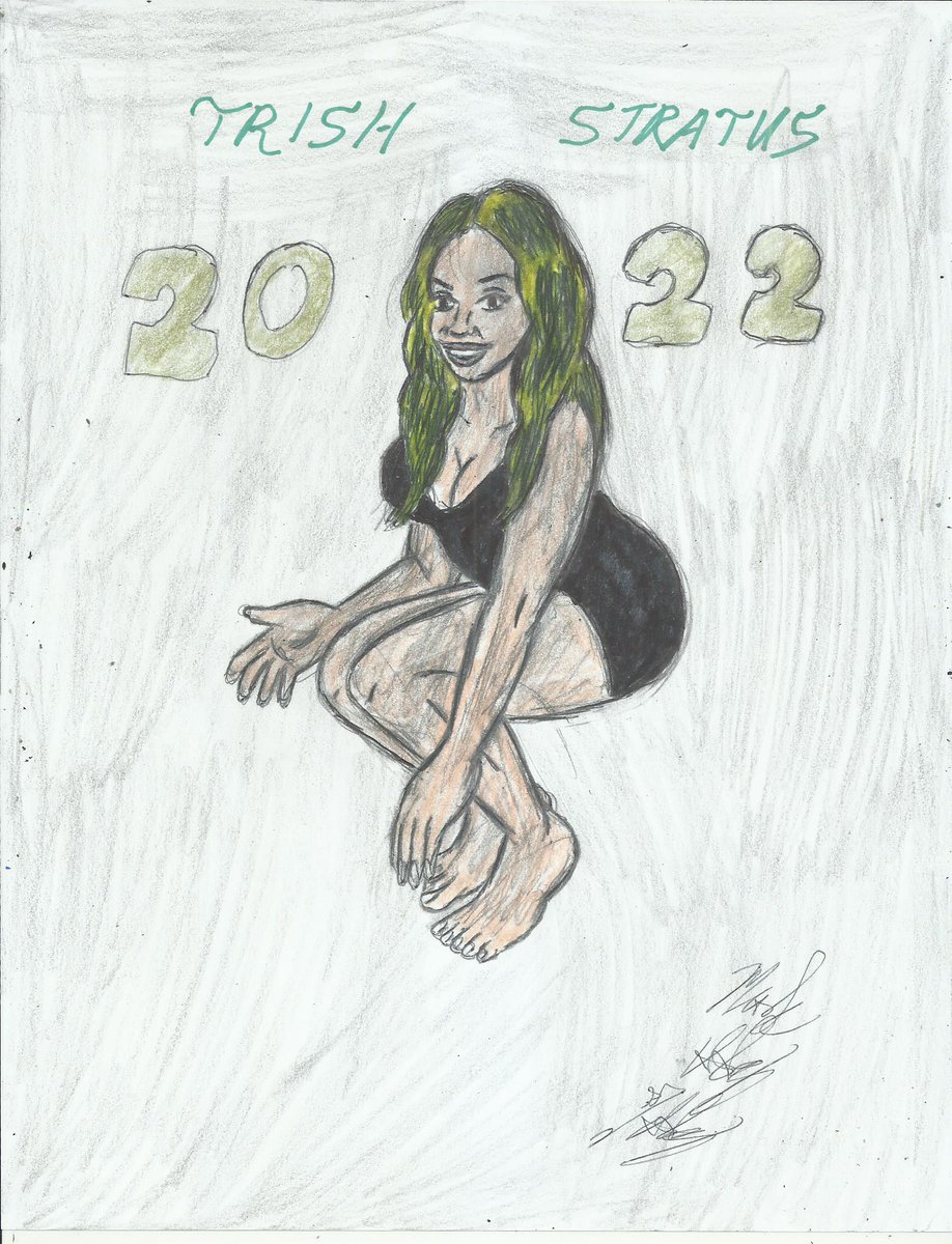 Happy New Year @trishstratuscom Trish Stratus!!!!!! Have a great & wonderful 2022. I hope you like the new special New Year portrait I have drew of you. Let me know what you think. #artwork #tvpersonality  #trishstratus #happynewyear #happy2022 https://t.co/3Lf0S105DH https://t.co/wkxDmc0od8