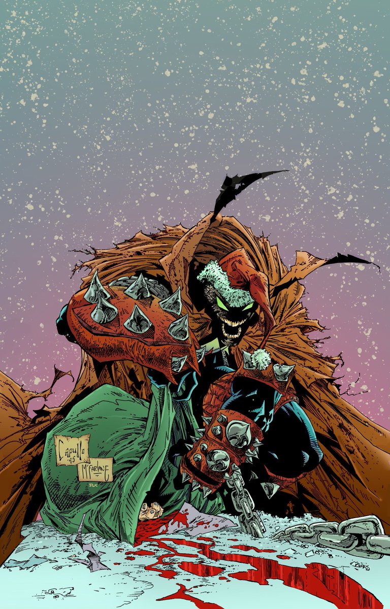 SaturdaySlasher's tweet image. First test piece done on my new Wacom cintiq. Earlier this week Todd McFarlane posted this Spawn piece by himself and Greg Acapulco for fans to color. This was my attempt. 

#spawn #imagecomics #comicbookcoloring #colors #comicbookart #digitalart #wacomcintiq