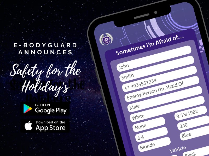 eBodyGuardCorp's tweet photo. With great pleasure we announce the national rollout of the e-BodyGuard Safety Card. This is a ground-breaking technology that allows users of the App to input information specific to their situation before an incident arises.
#safetyfortheholodays #eBodyGuard #safetyfirst https://t.co/melNWZ2h75