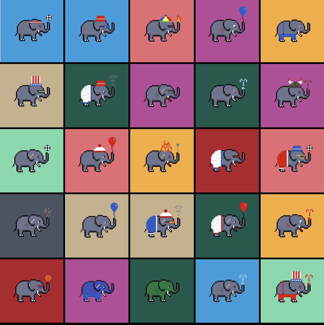 _pixelephant_'s tweet photo. NiftyBits wishes the #NFTCommunity, all the wonderful #NFTartists and #nftcollectors a happy New Year❗️

Have a great 2022 and may we all stronger year ahead 💪🤞

And… #pixelephant says Hi 🐘😁

#nft #NFTs #nftcollector #NFTCollection #pixelart #OpenSeaNFT https://t.co/wWGYCFubDP