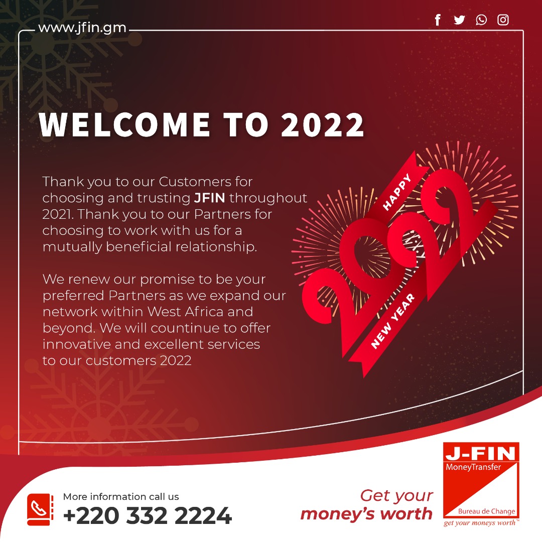 JFINTransfer's tweet image. WELCOME TO 2022

Thank you to our Customers for choosing and trusting JFIN throughout 2021. 
 We will countinue to offer innovative and excellent services to our customers 2022

#HappyNewYear2022