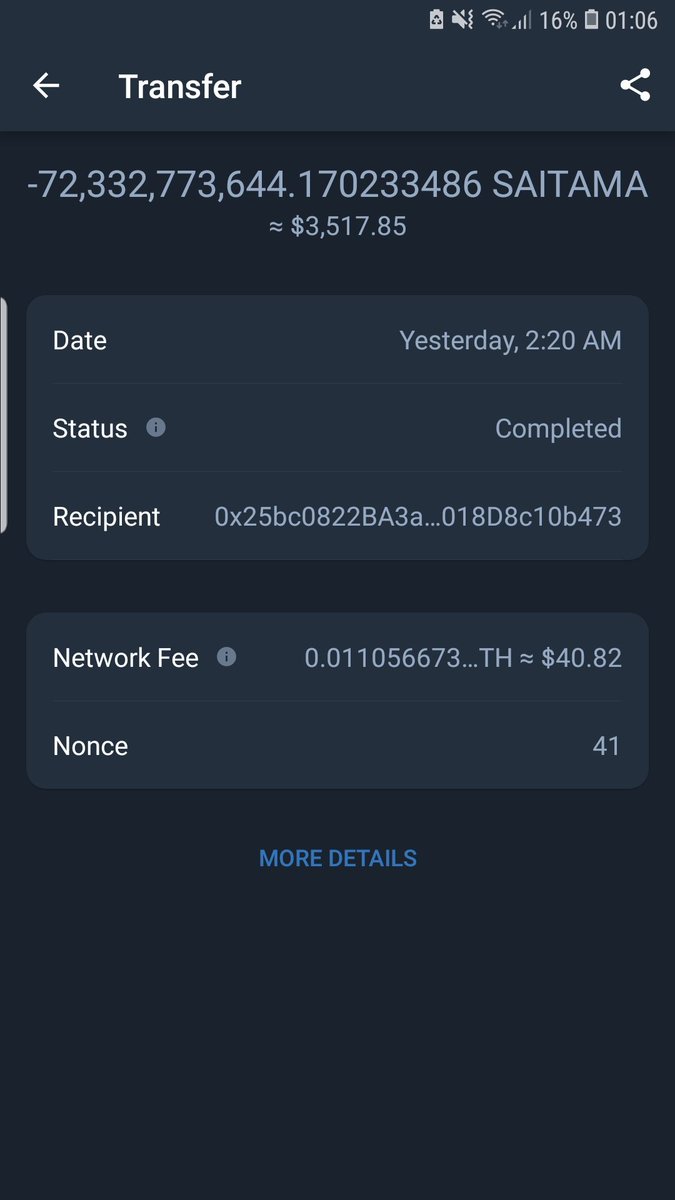 viggo2020's tweet photo. A sum of 261 US dollars was transferred to my trustwalet account and in a few minutes satiama was transferred to etherscan to another account .... does anyone know what happened? https://t.co/nQ2KKgP5pu