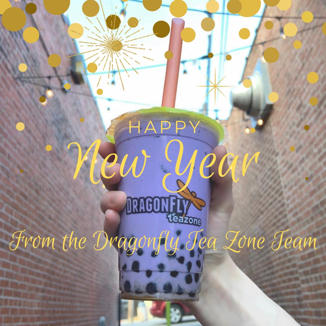 DragonflyTZone's tweet photo. Happy New Years and cheers to 2022! Watch out for any updates on our store hours in the upcoming days due to weather/holidays. Stay Safe! -Dragonfly Tea Zone Team https://t.co/ecJNPKHej0