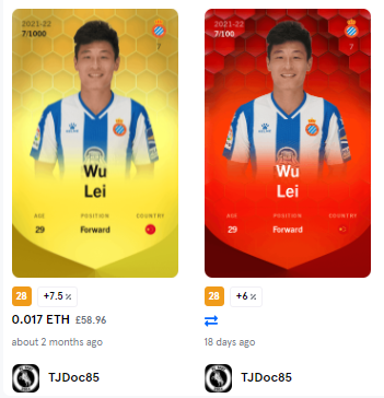 TJDoc85's tweet photo. @RCDeSports @Sorare 🇨🇳⚽️#7... 7号武磊 https://t.co/KiS9LsLzuj