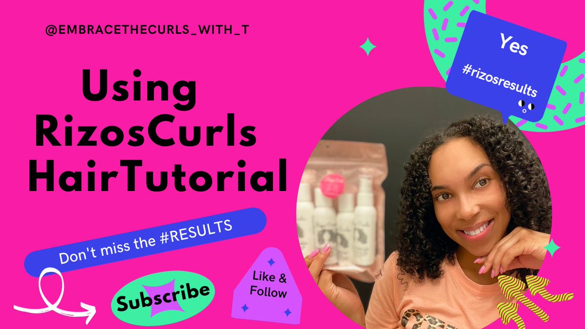 Go watch my new #YouTube #hairtutorial using #rizoscurls 
Click
👇🏾👇🏾👇🏾
youtu.be/QUiljRMJrAE

#curl #curlyhair #blogger #naturalbeauty #natural #bigcurls #curls