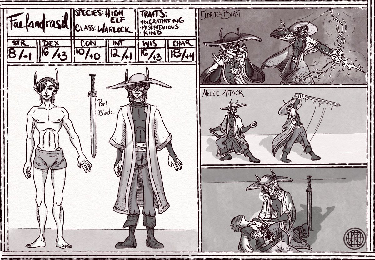 hekellion's tweet photo. fae ref sheet, who was a pc in our campaign but probably won't actually appear in the comic.... but he died to soon so i guess it's an homage #dndart #dnd #dnd5e #digitalart #fantasyart #characterddesign https://t.co/mkJDF06VCL