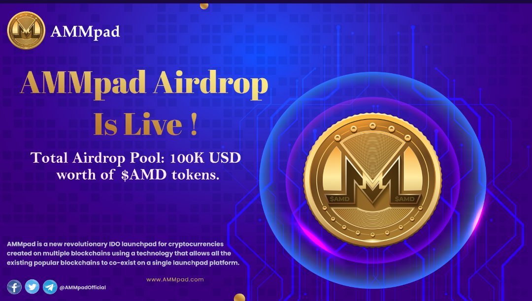 forex_signal1's tweet photo. 🔥 AMMpad Airdrop 💰  
💰Revard: 200 #Token $AMD
🌐 Airdrop link: https://t.co/UrgrWKMImF #Airdrops #Crypto #bsc #AMMpad https://t.co/8R22aPMhyL