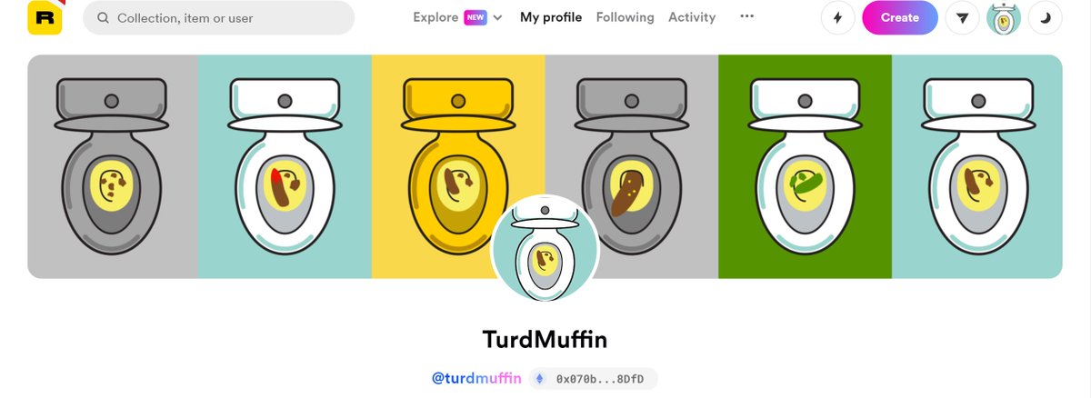 Get in early or MISS OUT! 'Toilet With Poop' NFTs are here! Make a bid at rarible.com/turdmuffin

<a href="/rarible/">Rarible</a> <a href="/NFT_ProgressART/">NFT_ProgressART</a> <a href="/killerqueen_nft/">killer queen 🧚🏻‍♀️</a>  #NFTs #NFTCommunity #NFTartist #NFTartists #NFTartwork #Ethereum #ethereumNFT