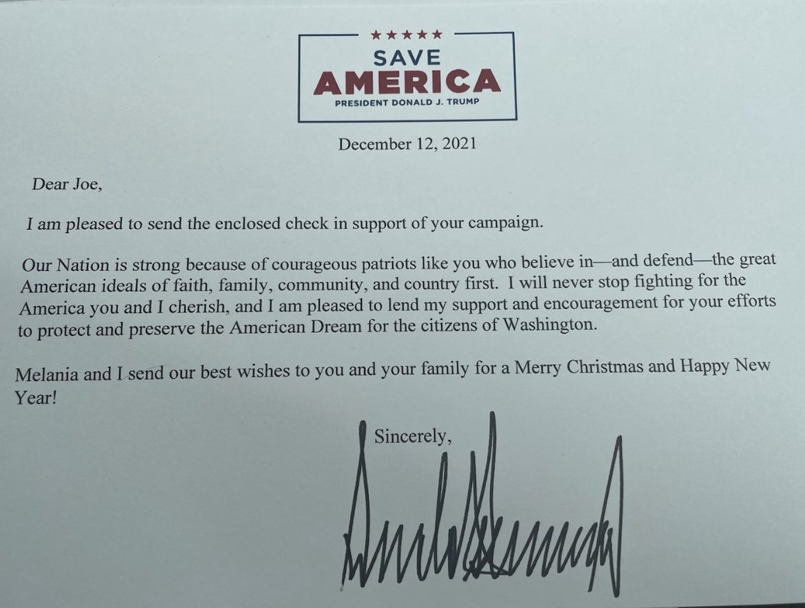 joekent16jan19's tweet photo. Thank you very much President Trump! Full speed ahead to 2022! https://t.co/dk8DccL6ZJ