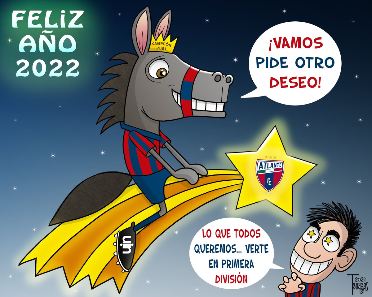 Atlante's tweet photo. ¡Por el siguiente objetivo! ¡A conquistar este 2022! 🏆🎉🐎

Cartón: @juanterrazas 

#SerAtlante #SerdeHierro #SerdelPueblo https://t.co/WKNRWaN6Gw